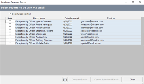 Exception Tracking Email Notifications Report from FISCAL TRACKING