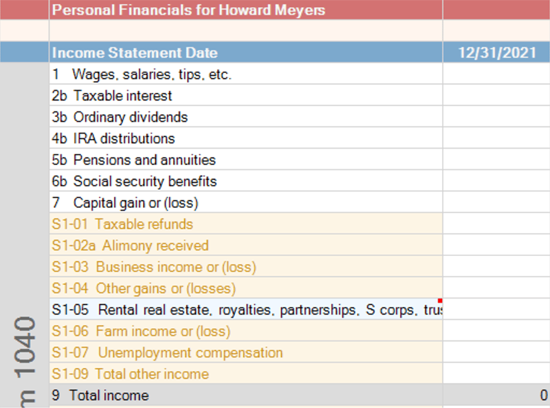 Personal Finance Spreading Report